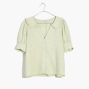 Madewell Linen-blend Peter Pan Collar Shirt